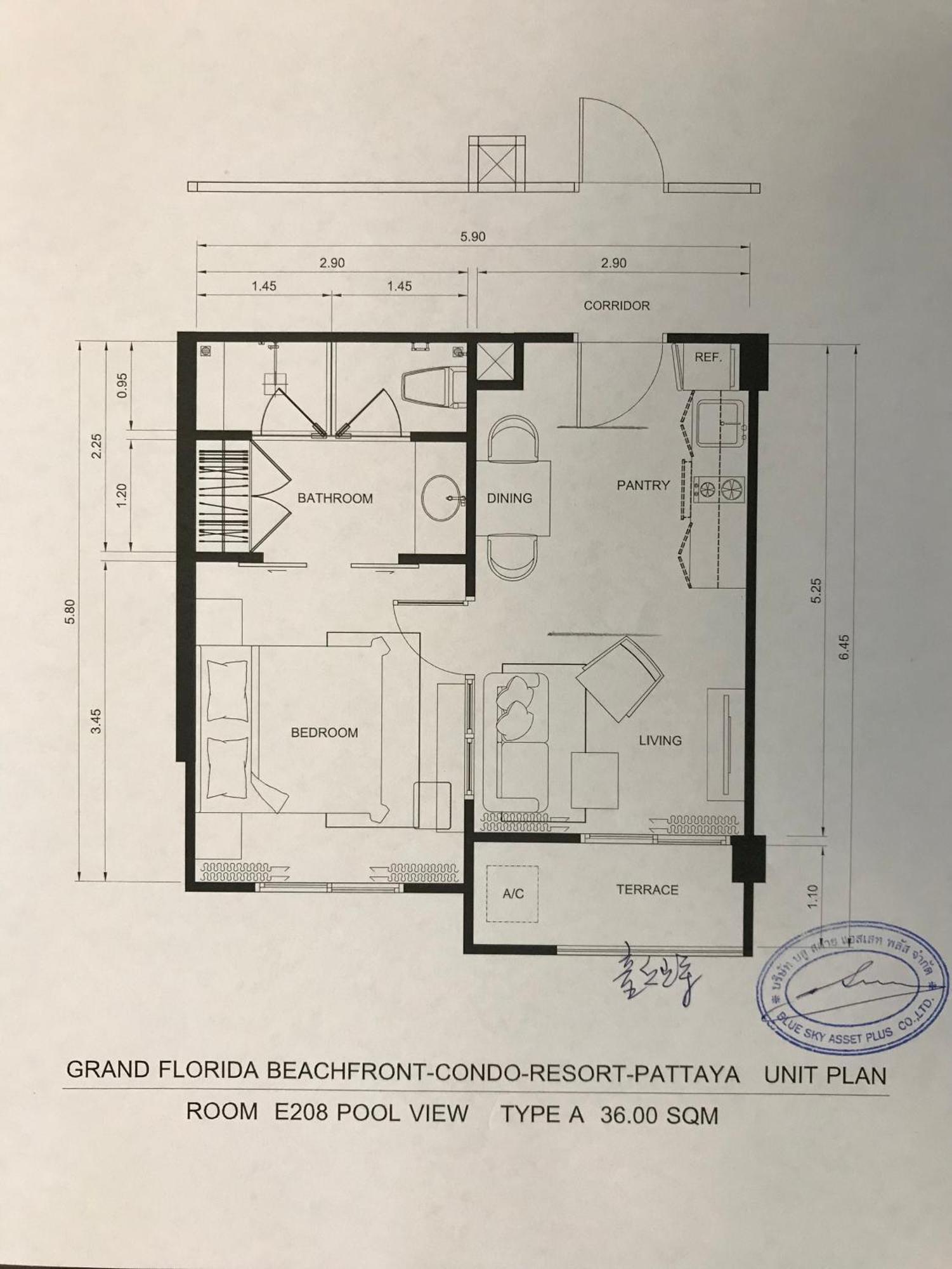 Grand Florida芭提雅带免费游泳池温泉和健身房和办公区水上花园公寓e208 Na Chom Thian Exterior photo